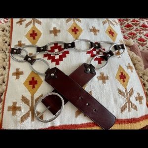 Brighton silver leather belt excellent quality